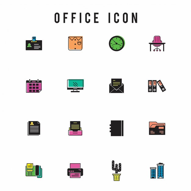 Office icon set