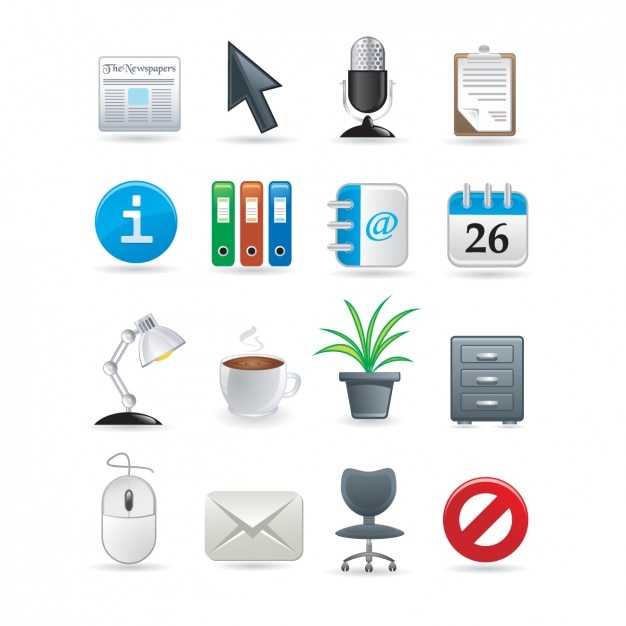 Vettore gratuito ufficio icons collection