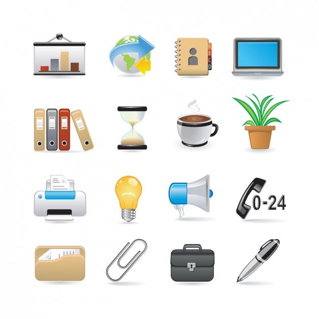 Free vector office icons set