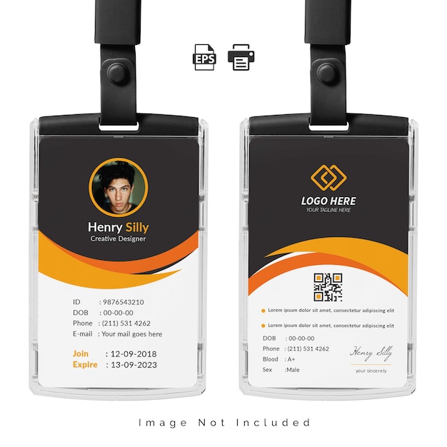 Office id card template illustration