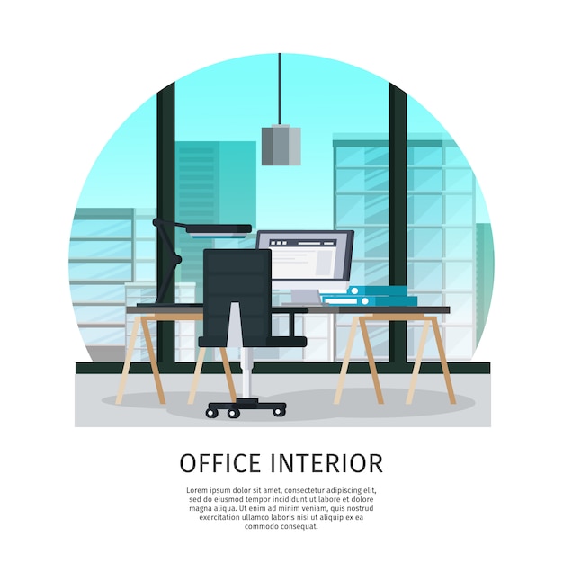 Free vector office interior template