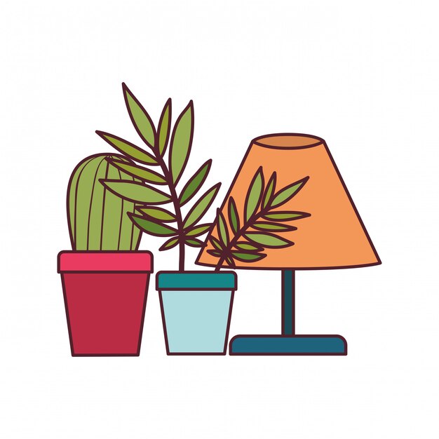 Офисная лампа с комнатным растением