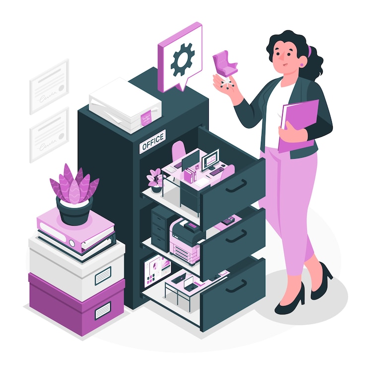 Free Vector office management concept illustration