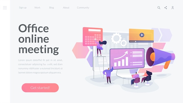 Office online meeting landing page template