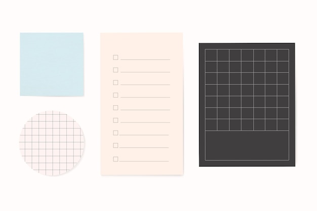 Free vector office stationery notepaper set