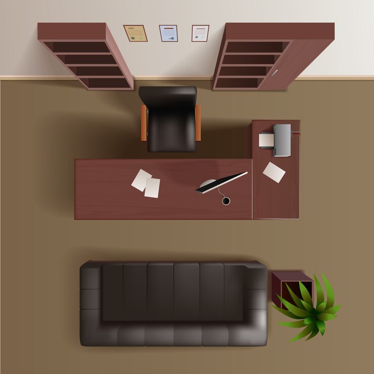 Free Vector office work room 