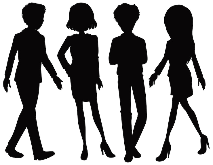 무료 Vector 회사원 실루엣 캐릭터