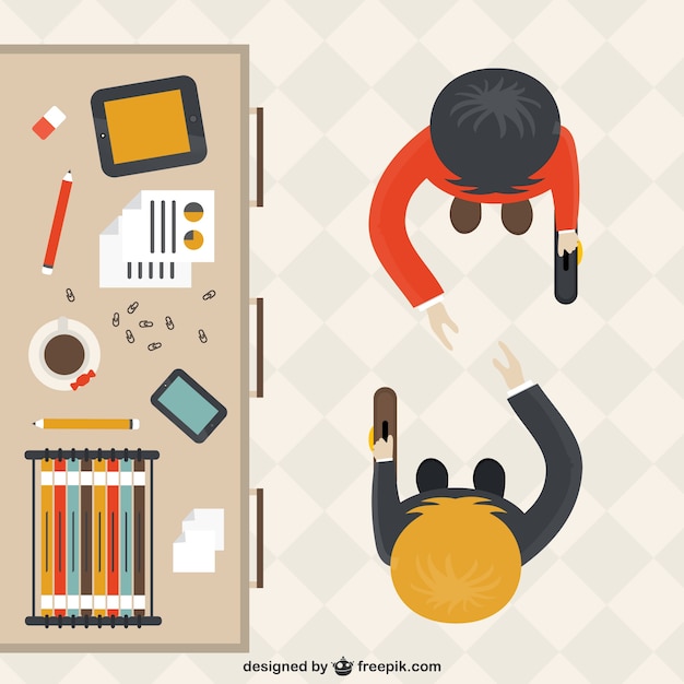 Free vector office workers cartoon