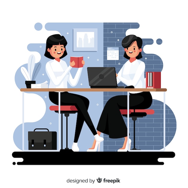 Office workers sitting at desks