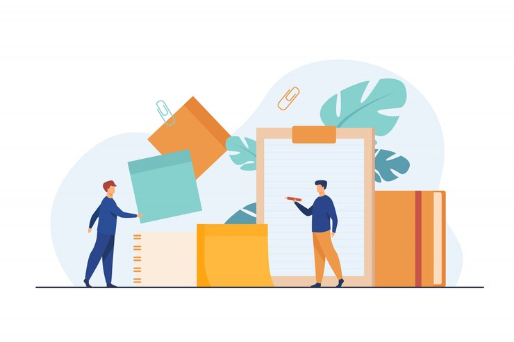 Free Vector office workers taking notes