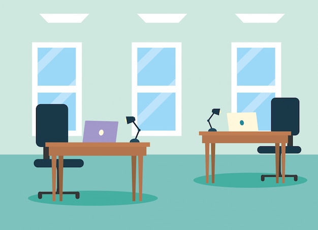 Office workplace illustration