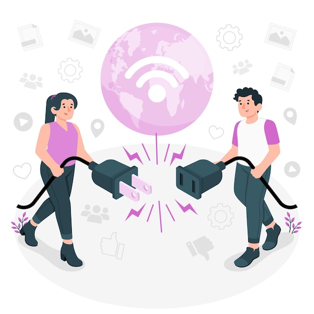 Free vector offline concept illustration