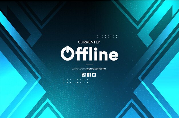 Offline Twitch фон с абстрактным дизайном синих фигур