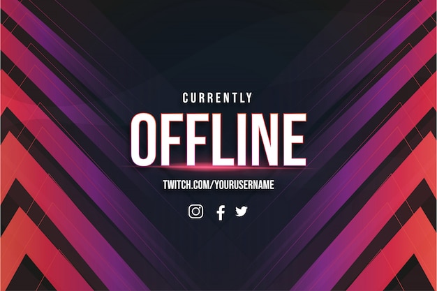 Offline twitch background with abstract shapes template