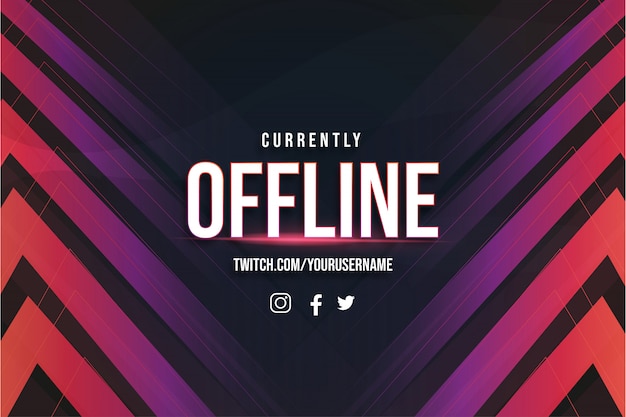 Free vector offline twitch background with abstract shapes template