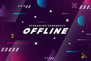 Free vector offline twitch banner gammer style template