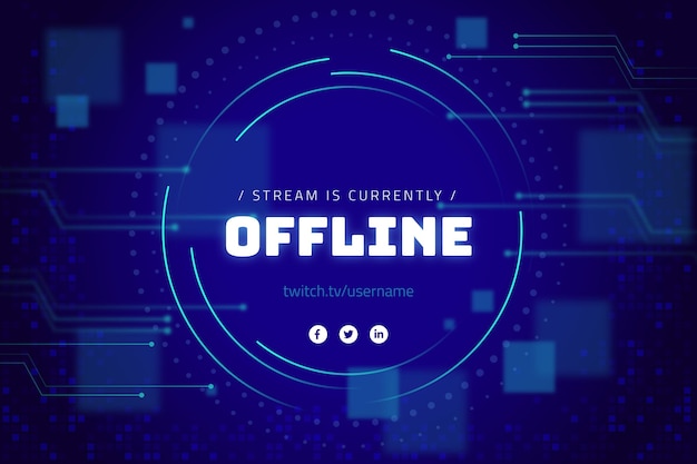 Free vector offline twitch banner in gammer style