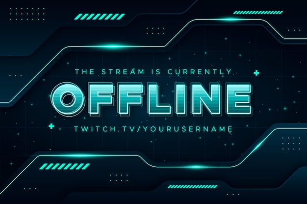 Free vector offline twitch banner in gammer style