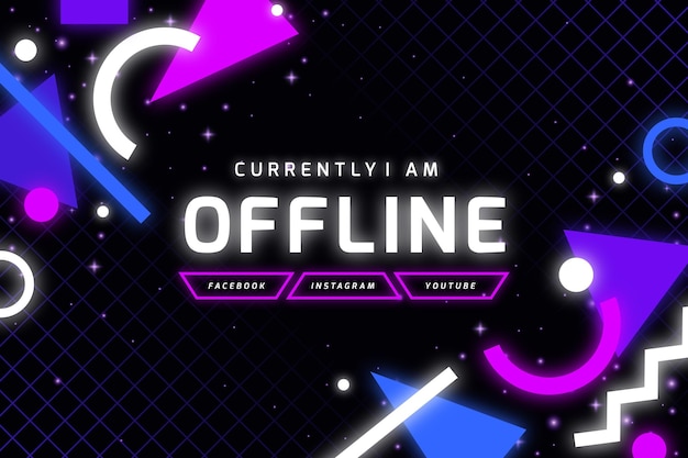 Offline twitch banner in memphis style