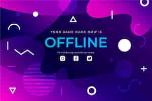 Vettore gratuito modello di banner twitch offline