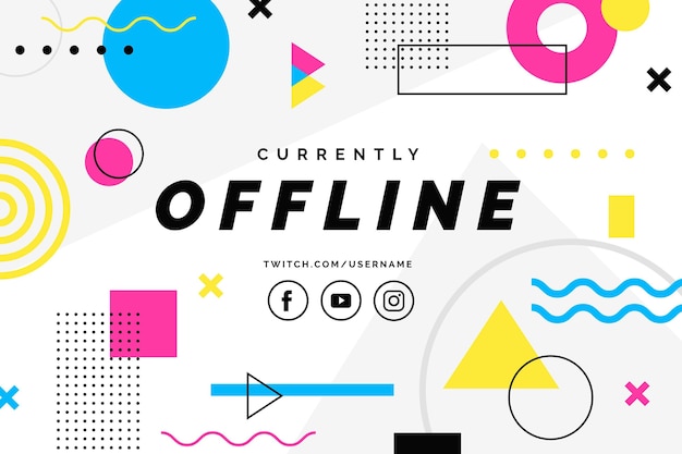 Free vector offline twitch banner template