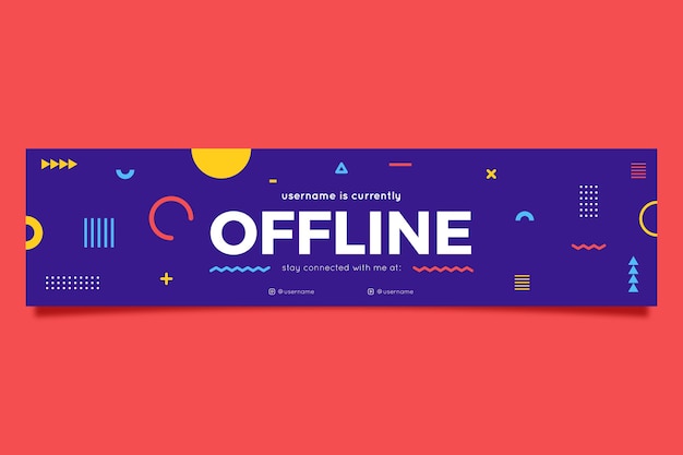 Modello di banner twitch offline