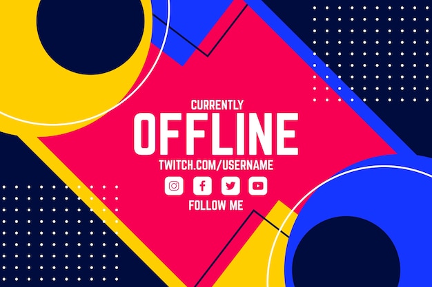 Modello di banner twitch offline