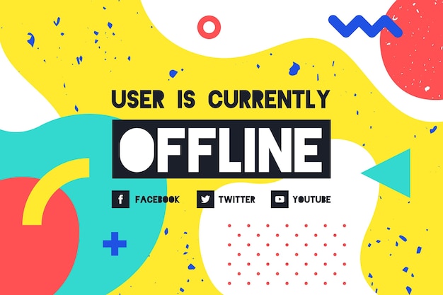 Free vector offline twitch banner template