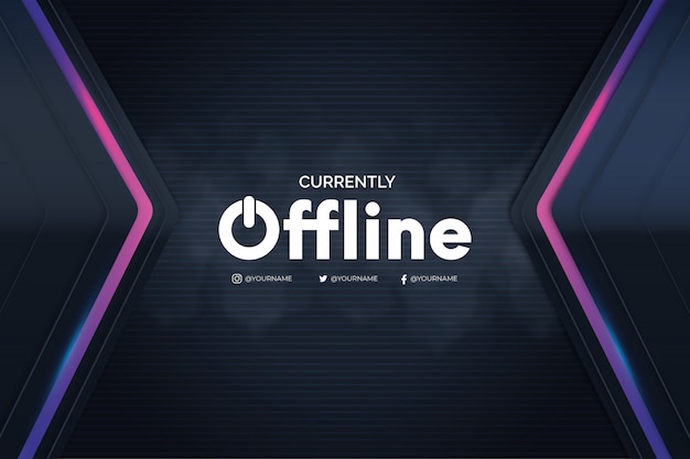 Offline twitch Banner with 3d Background