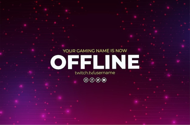 Offline Twitch Banner with Abstract Design Template