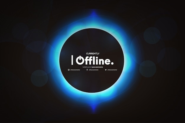 Free vector offline twitch banner with abstract wave template