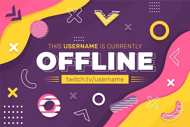 Vettore gratuito banner twitch offline