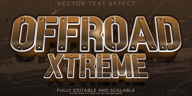 Free vector offroad text effect editable adventure and extreme text style