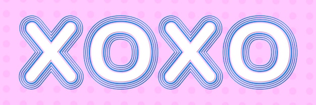 Free vector offset stroke xoxo word art