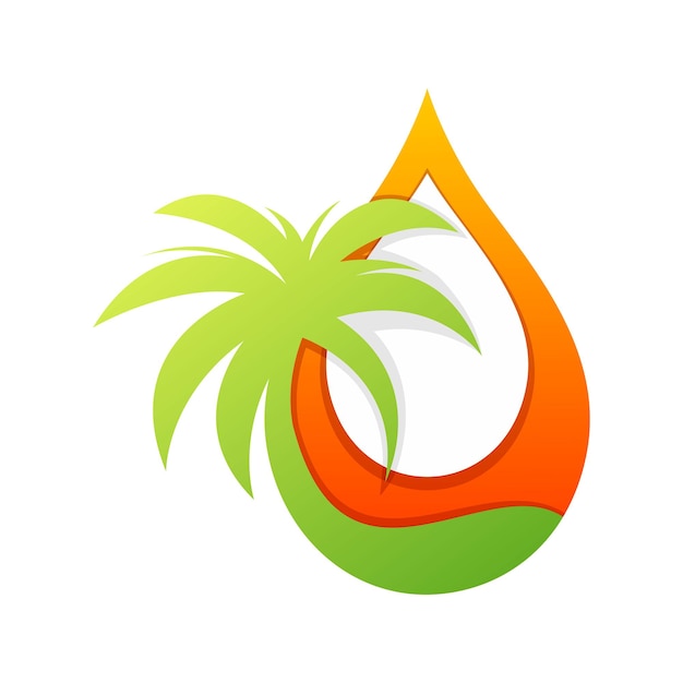 Free vector oil coconut colorful gradient logo design