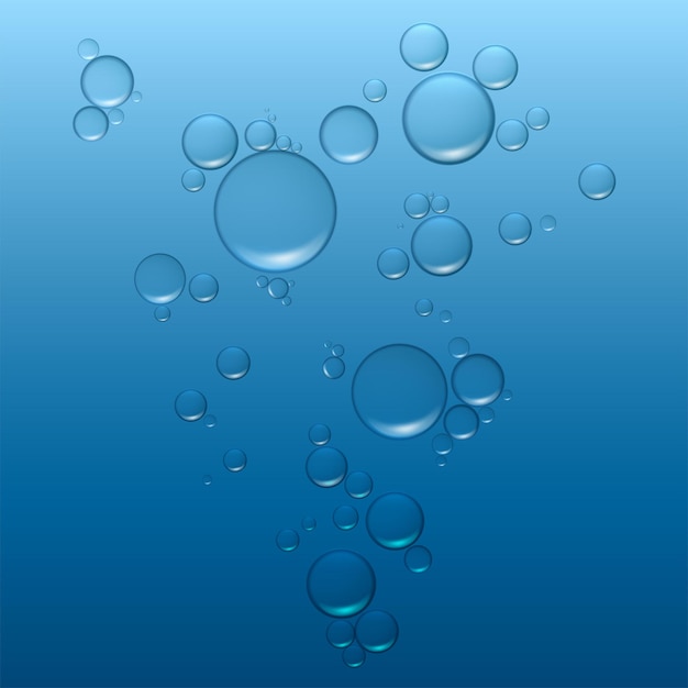 Free vector oil drops on blue surface illustration