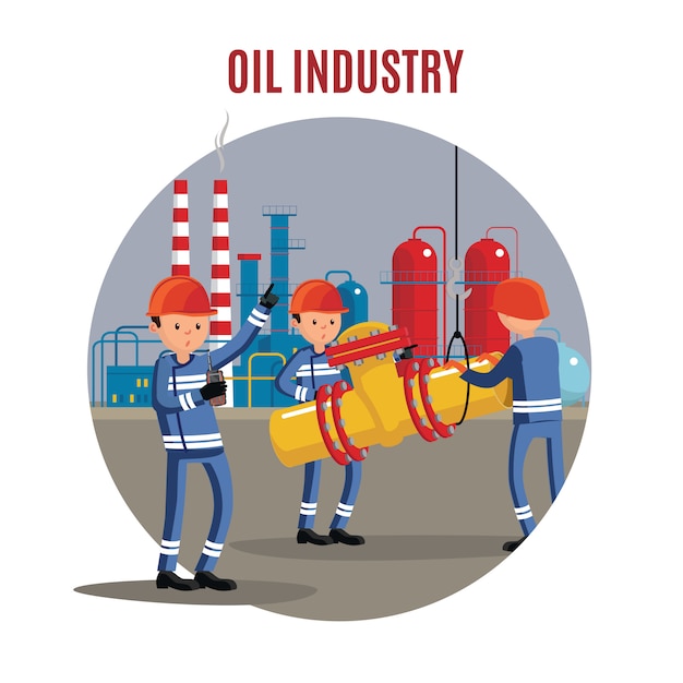 Free vector oil industry characters concept