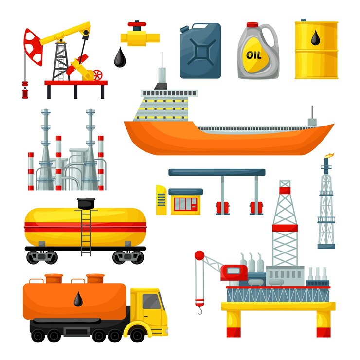Free Vector oil industry icons collection
