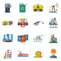 Free vector oil industry icons set