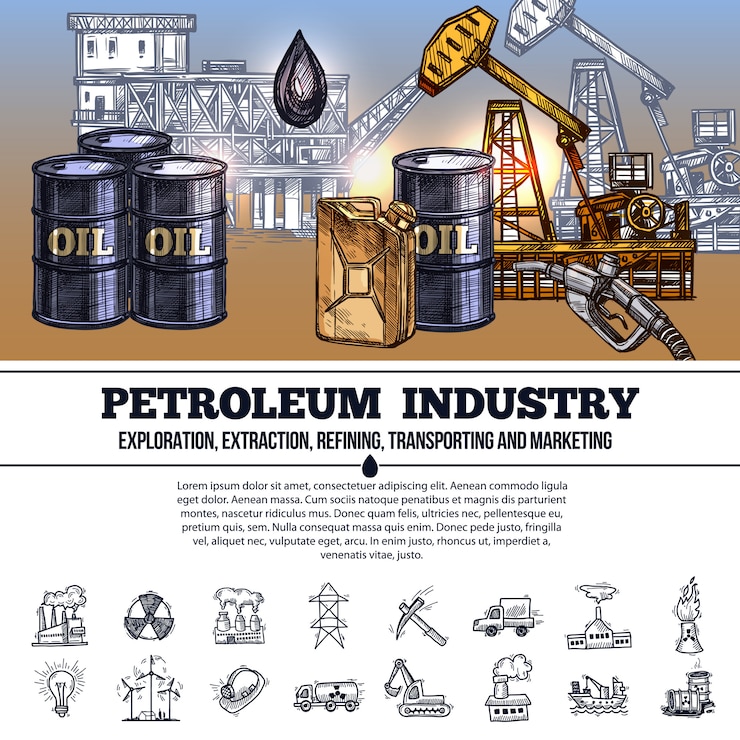 Free Vector oil industry infographics