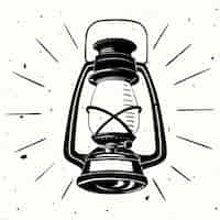 Free vector an oil lamp hand drawn