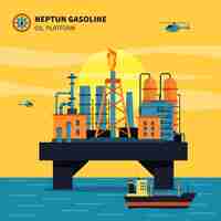 Free vector oil platform illustration