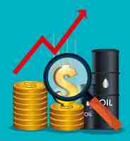 Бесплатное векторное изображение Цены на нефть и промышленность