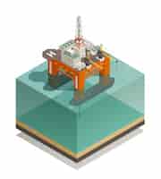 Бесплатное векторное изображение Нефтедобывающая промышленность изометрическая композиция