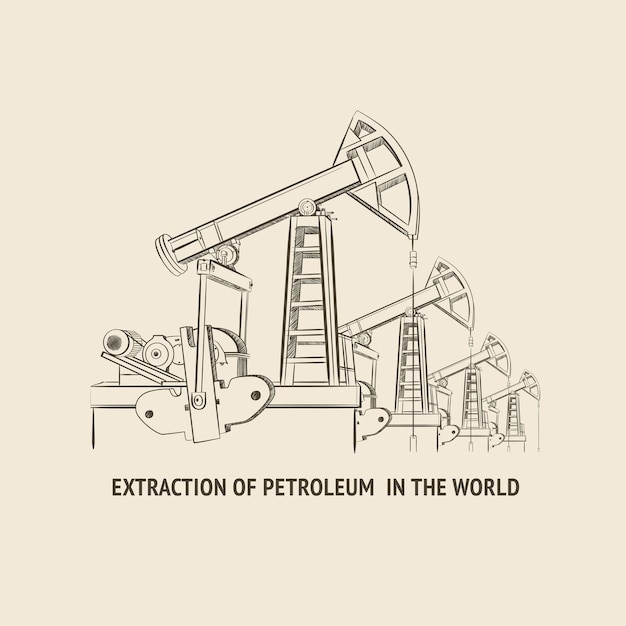 Бесплатное векторное изображение Масляный насос, изолированные на белом и текст
