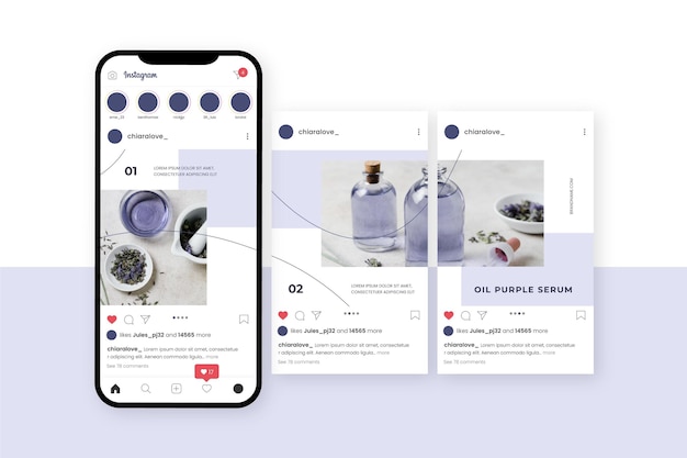 Oil serum instagram carousel templates