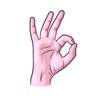 Ok hand gesture vector illustration, hands showing ok gesture