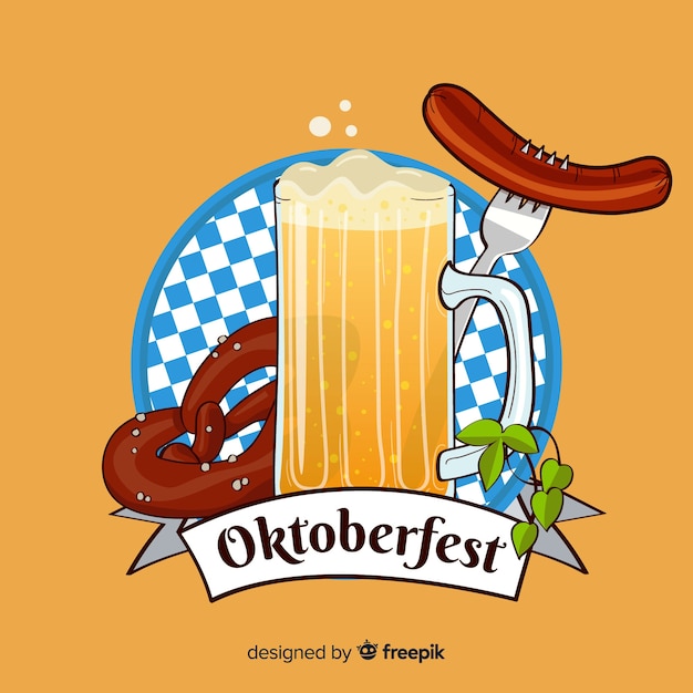 Vettore gratuito design di sfondo oktoberfest