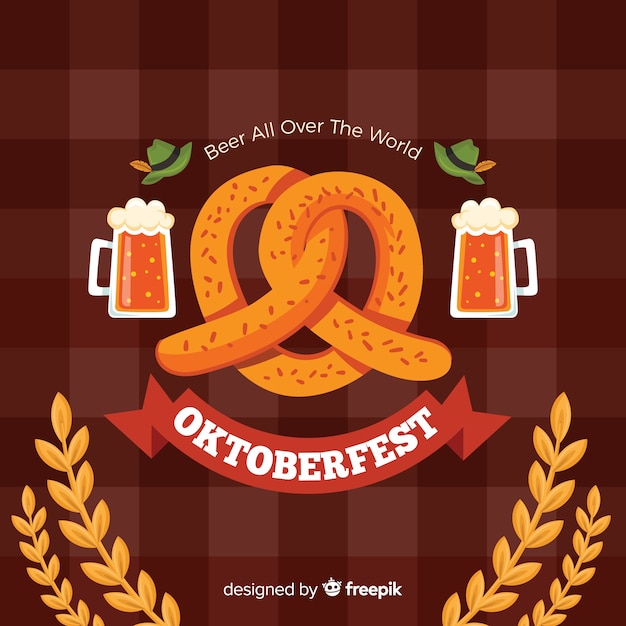 Free vector oktoberfest background in flat style