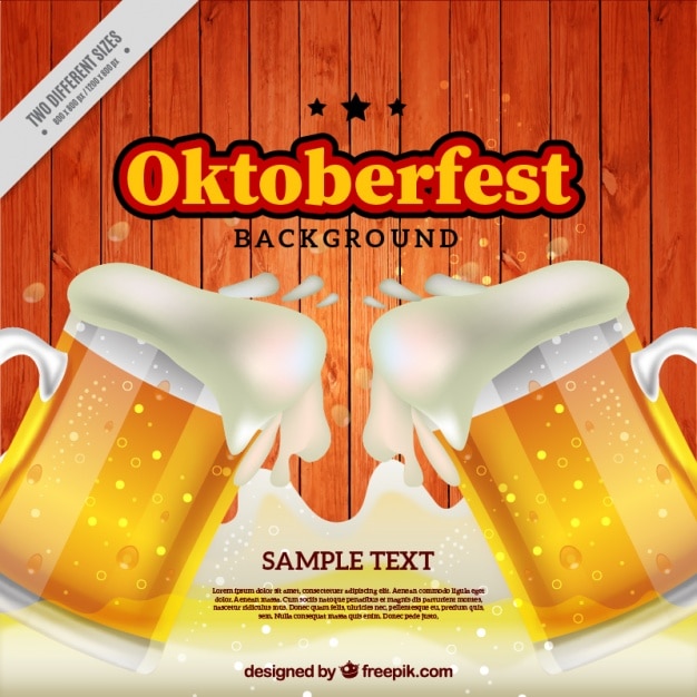 Vettore gratuito sfondo oktoberfest con schiuma della birra